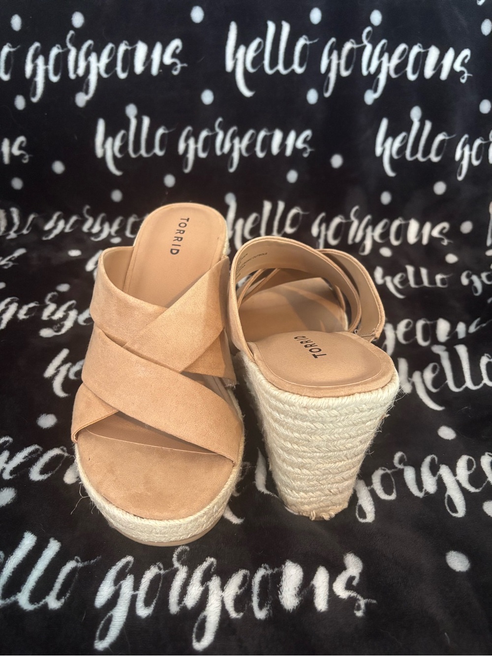 torrid Tan Crisscross Espadrille Wedge Sandals